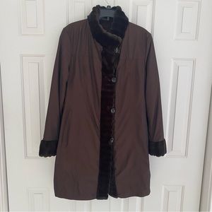 Petite XL Brown Faux Fur Winter Coat